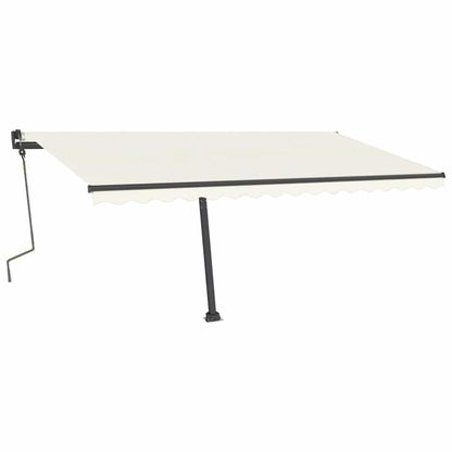 Tenda da Sole Retrattile Manuale con LED 400x300 cm Crema - homemem39