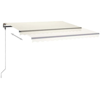 Tenda da Sole Retrattile Manuale con LED 400x300 cm Crema - homemem39