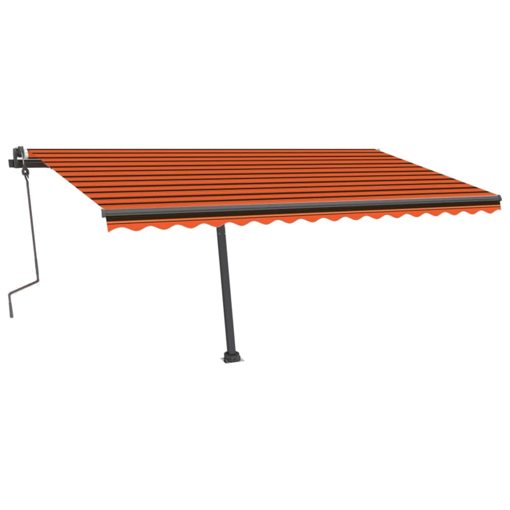 Tenda da Sole Retrattile Manuale LED 400x300 cm Arancio Marrone - homemem39