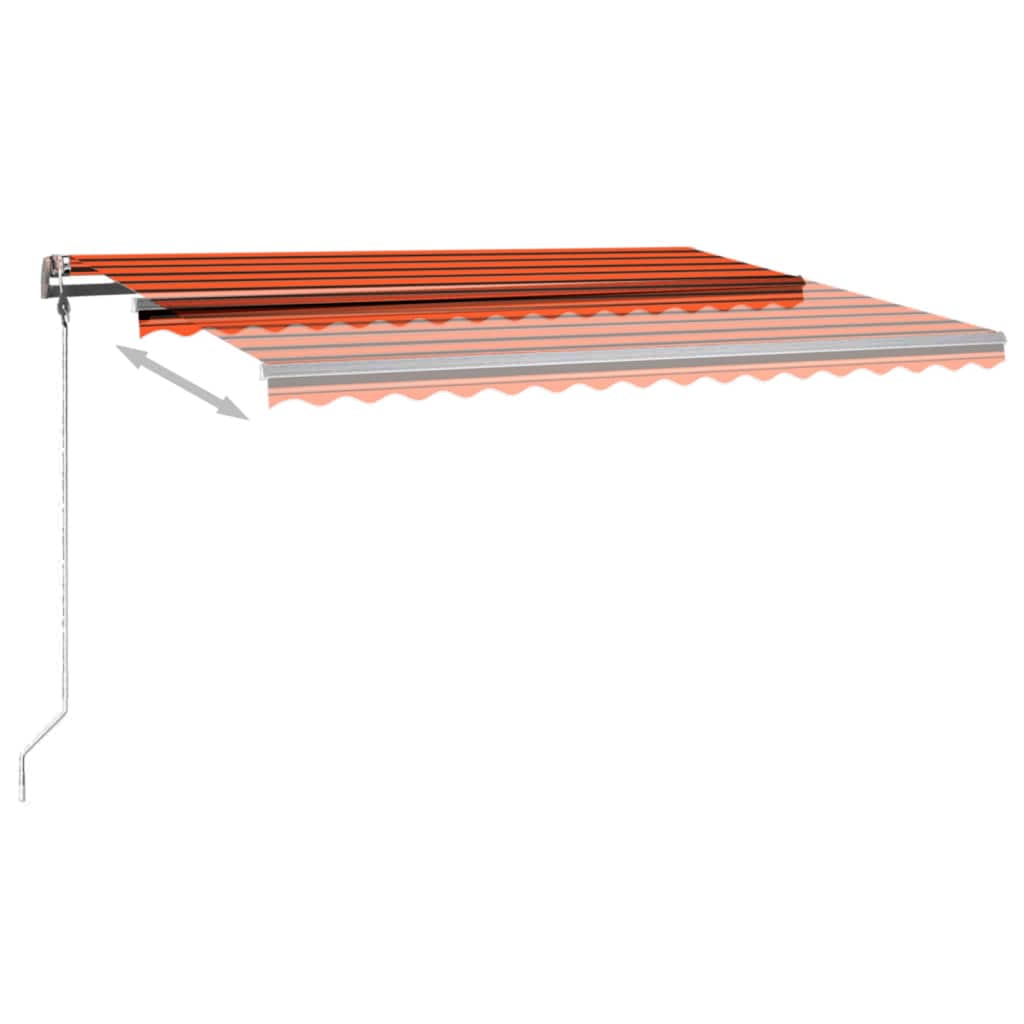 Tenda da Sole Retrattile Manuale LED 400x300 cm Arancio Marrone - homemem39
