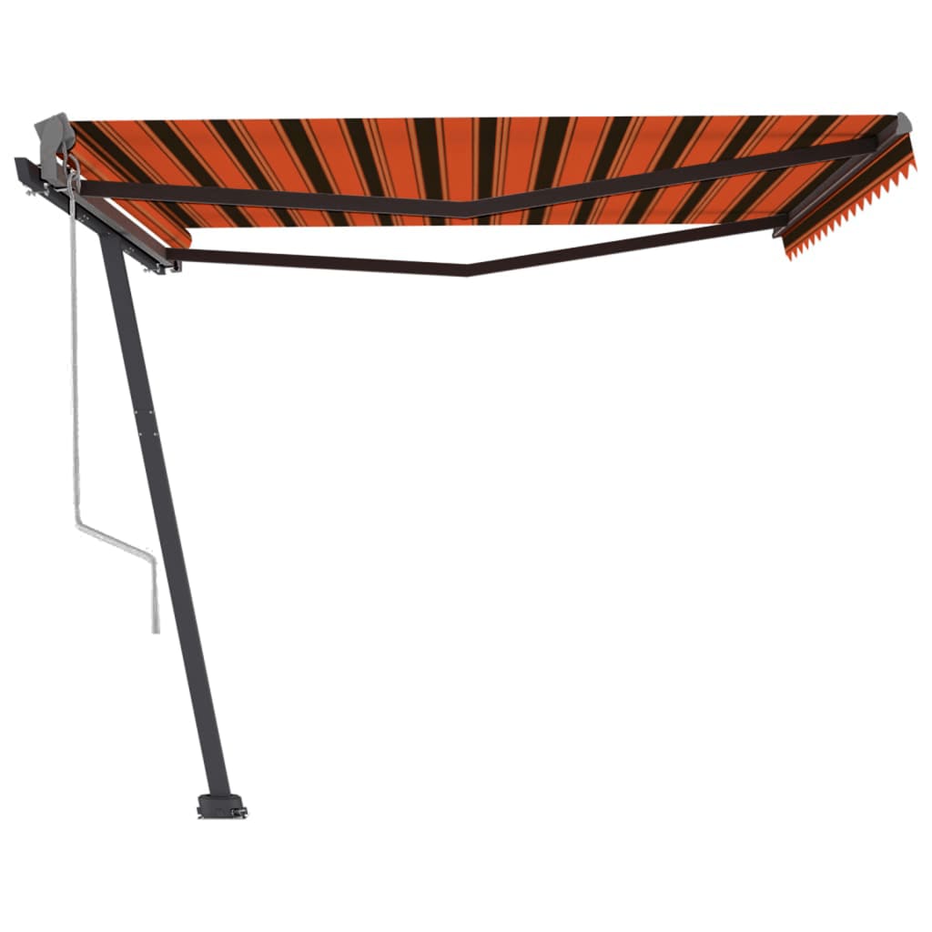 Tenda Retrattile Automatica con Palo 400x300 cm Arancio Marrone - homemem39