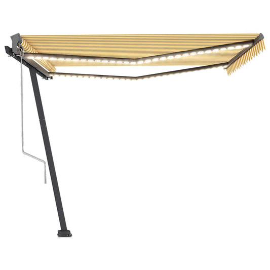 Tenda Automatica con Sensore Vento LED 400x300 cm Gialla Bianca - homemem39