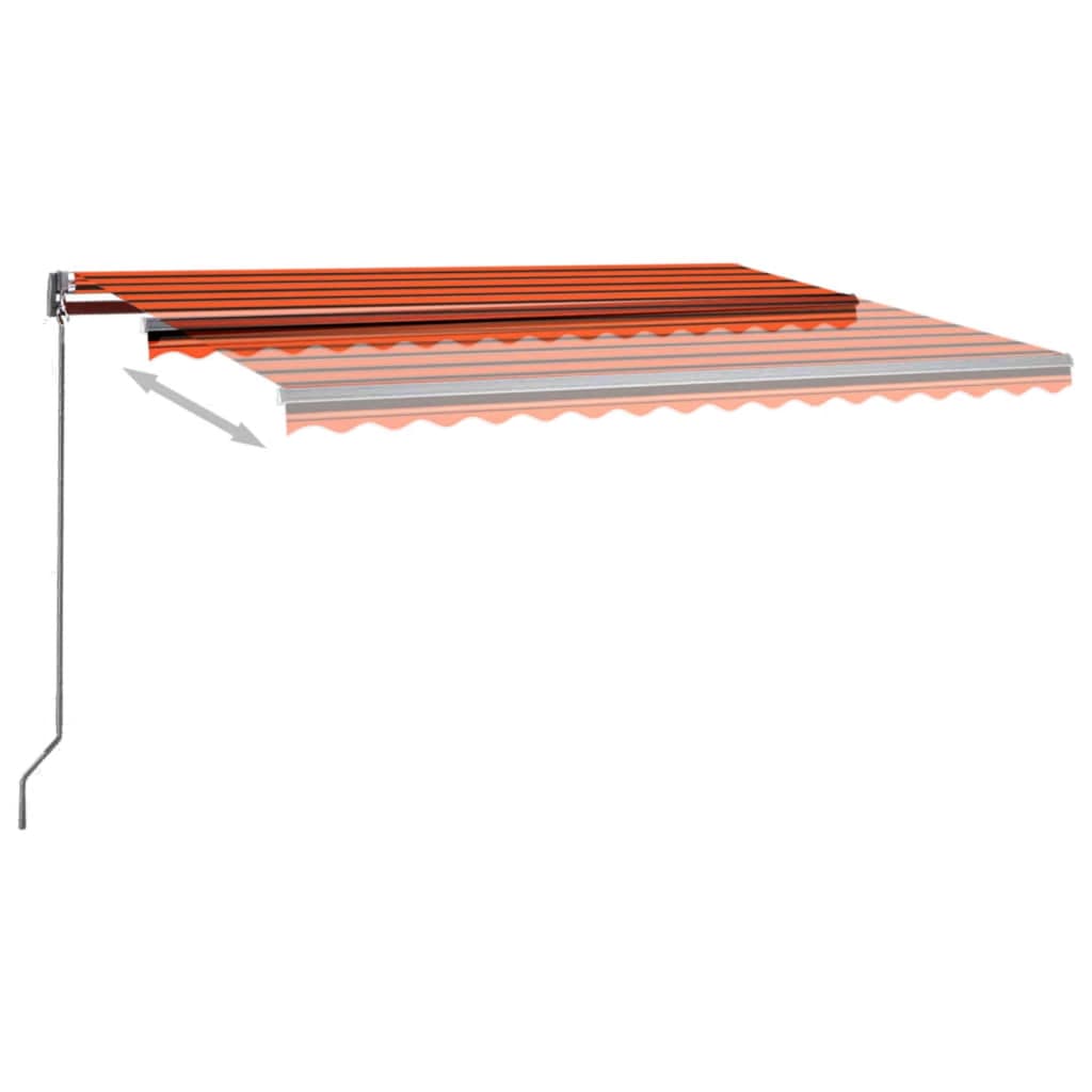 Tenda Automatica Sensore Vento e LED 400x300 cm Arancio Marrone - homemem39