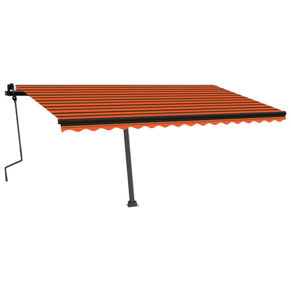 Tenda Retrattile Manuale con Palo 450x300 cm Arancione Marrone