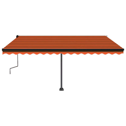 Tenda Retrattile Manuale con Palo 450x300 cm Arancione Marrone