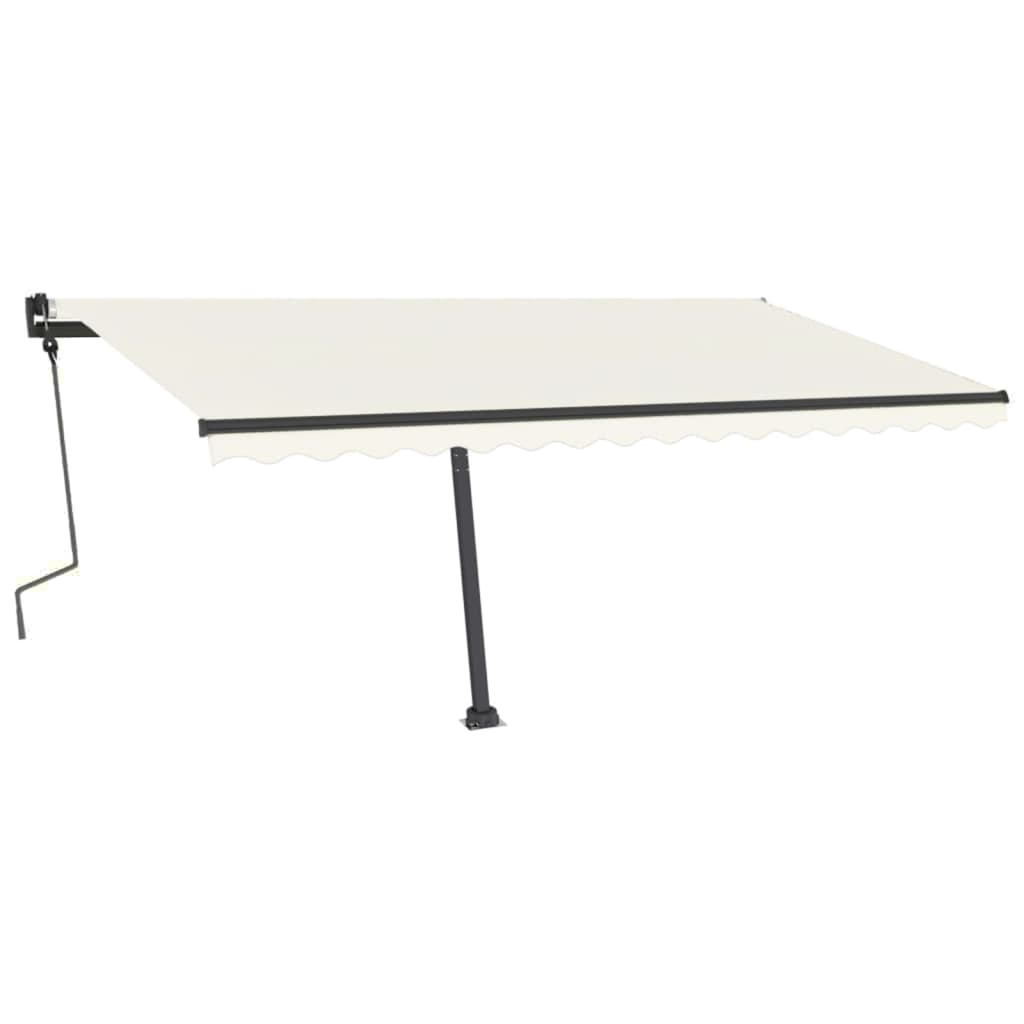 Tenda da Sole Retrattile Manuale con LED 450x300 cm Crema