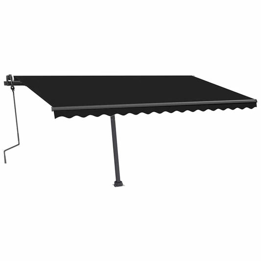 Tenda da Sole Retrattile Manuale con LED 450x300 cm Antracite - homemem39