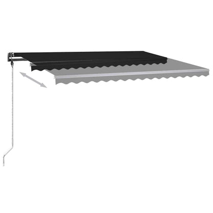 Tenda da Sole Retrattile Manuale con LED 450x300 cm Antracite - homemem39