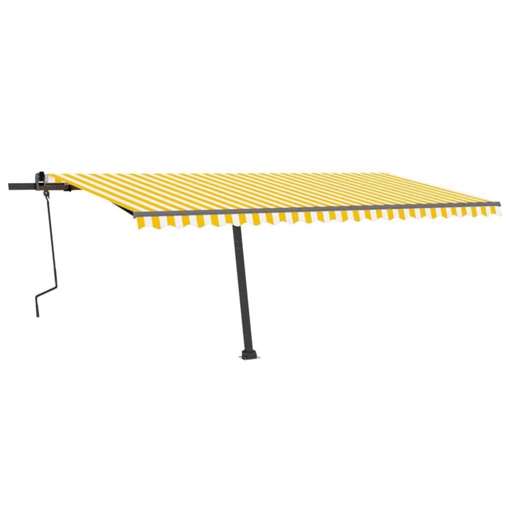 Tenda da Sole Autoportante Manuale 500x300 cm Gialla Bianca