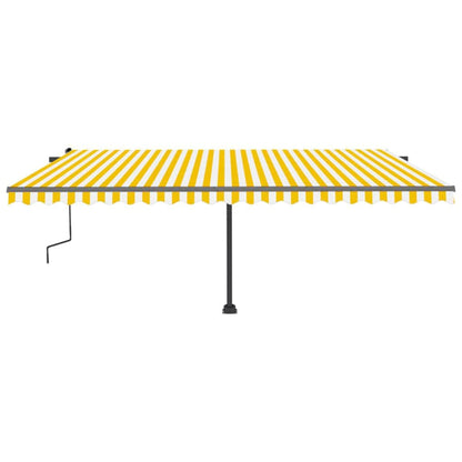 Tenda da Sole Autoportante Manuale 500x300 cm Gialla Bianca