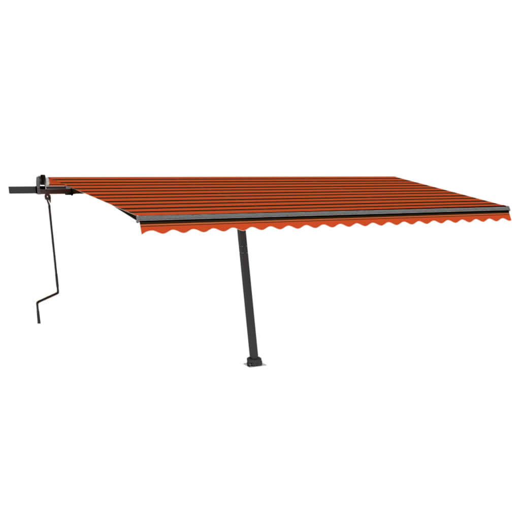 Tenda da Sole Manuale Autoportante 400x300 cm Arancione Marrone