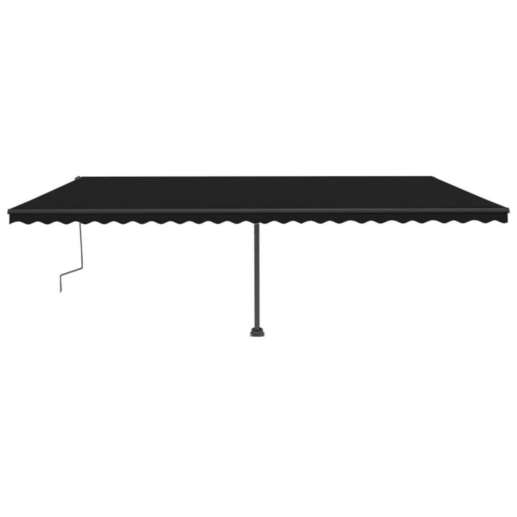 Tenda da Sole Retrattile Manuale con LED 600x300 cm Antracite