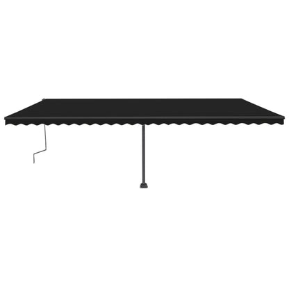 Tenda da Sole Retrattile Manuale con LED 600x300 cm Antracite