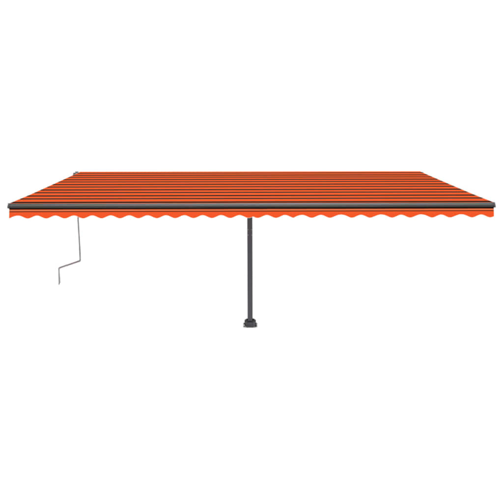 Tenda da Sole Retrattile Manuale LED 600x300 cm Arancio Marrone