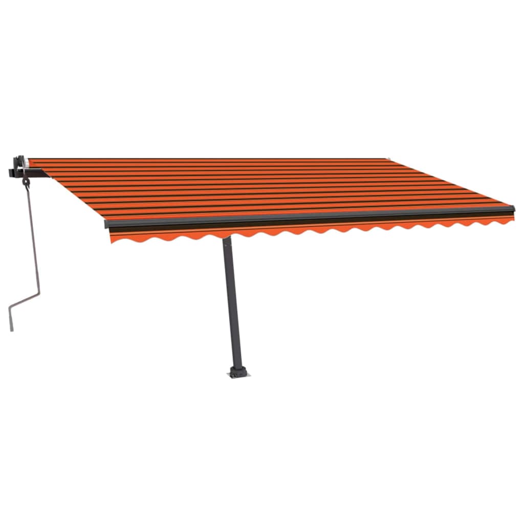 Self-supporting manual awning 400x350 cm orange brown