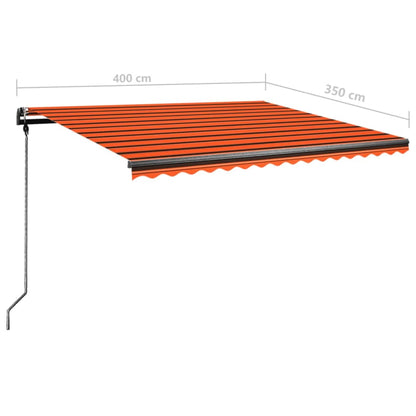 Self-supporting manual awning 400x350 cm orange brown