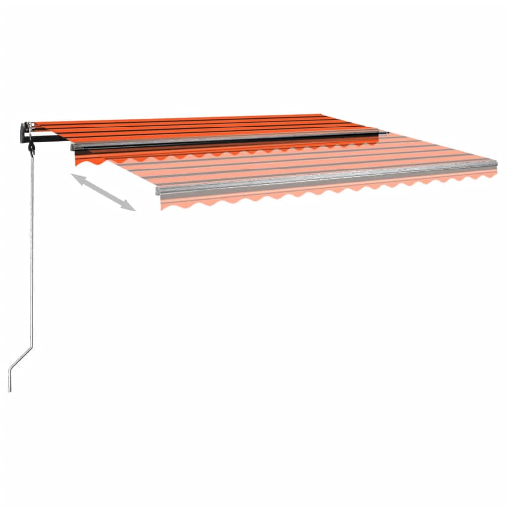 Self-supporting manual awning 400x350 cm orange brown