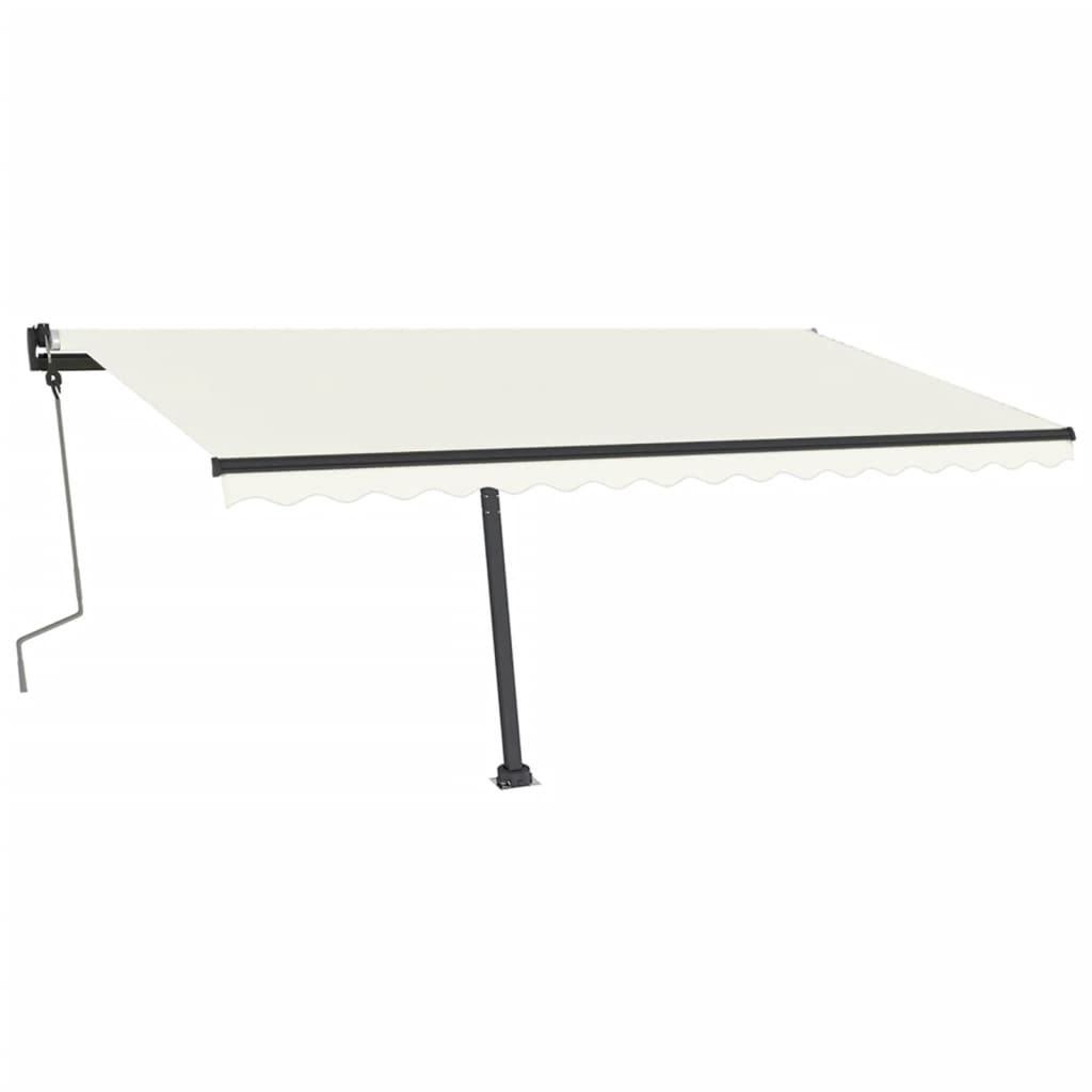 Tenda da Sole Retrattile Manuale con LED 400x350 cm Crema