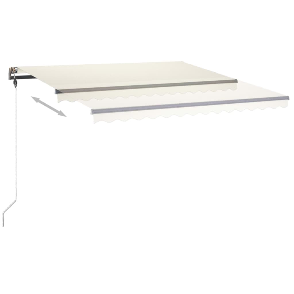 Tenda da Sole Retrattile Manuale con LED 400x350 cm Crema