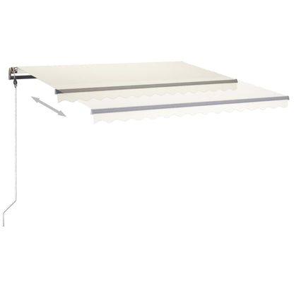 Tenda da Sole Retrattile Manuale con LED 400x350 cm Crema