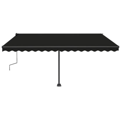 Tenda da Sole Retrattile Manuale con LED 400x350 cm Antracite