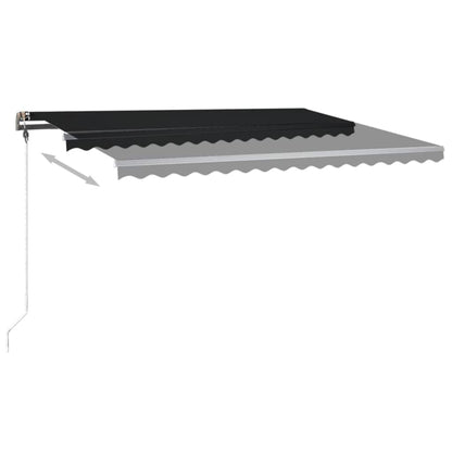 Tenda da Sole Retrattile Manuale con LED 400x350 cm Antracite