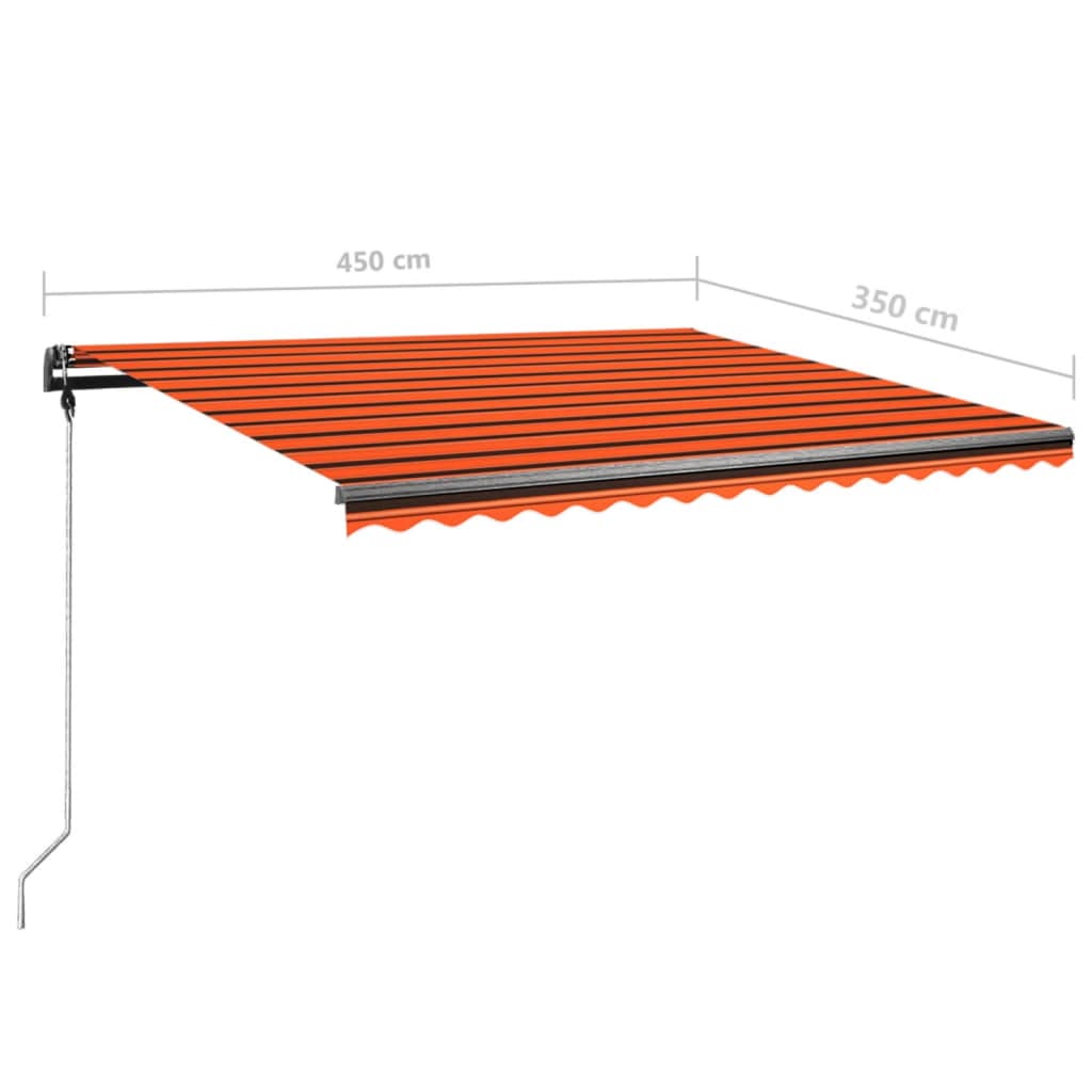 Tenda da Sole Autoportante Manuale 450x350cm Arancione Marrone