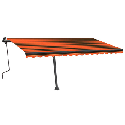 Tenda da Sole Retrattile Manuale LED 450x350 cm Arancio Marrone - homemem39