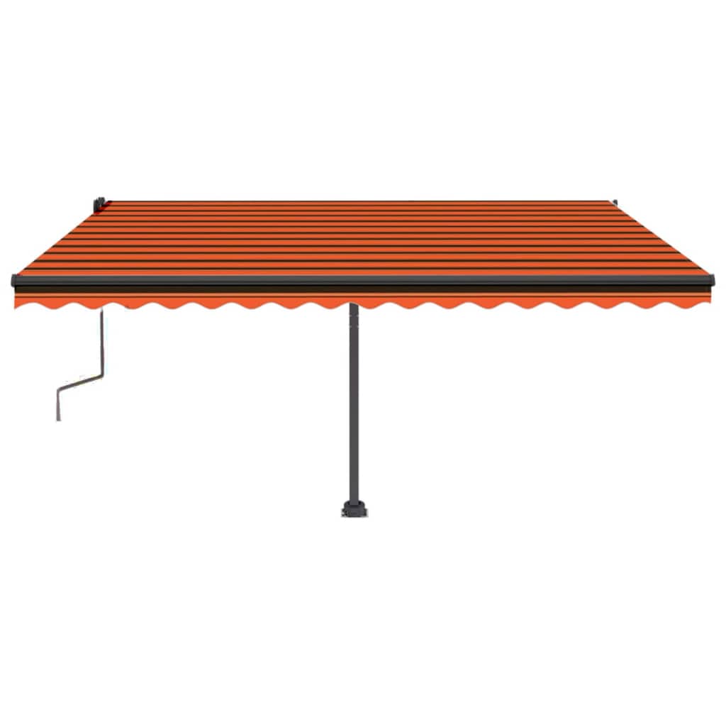 Tenda da Sole Retrattile Manuale LED 450x350 cm Arancio Marrone - homemem39