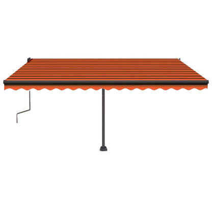 Tenda da Sole Retrattile Manuale LED 450x350 cm Arancio Marrone - homemem39