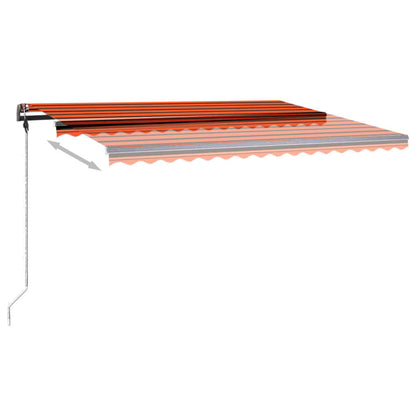 Tenda da Sole Retrattile Manuale LED 450x350 cm Arancio Marrone - homemem39