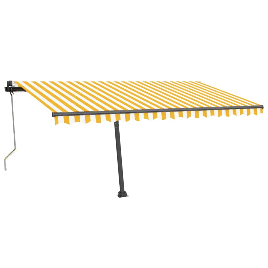 Tenda da Sole Autoportante Automatica 450x350 cm Gialla Bianca - homemem39
