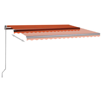 Tenda Automatica Sensore Vento e LED 450x350 cm Arancio Marrone - homemem39