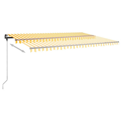 Tenda da Sole Autoportante Manuale 500x350 cm Gialla Bianca - homemem39
