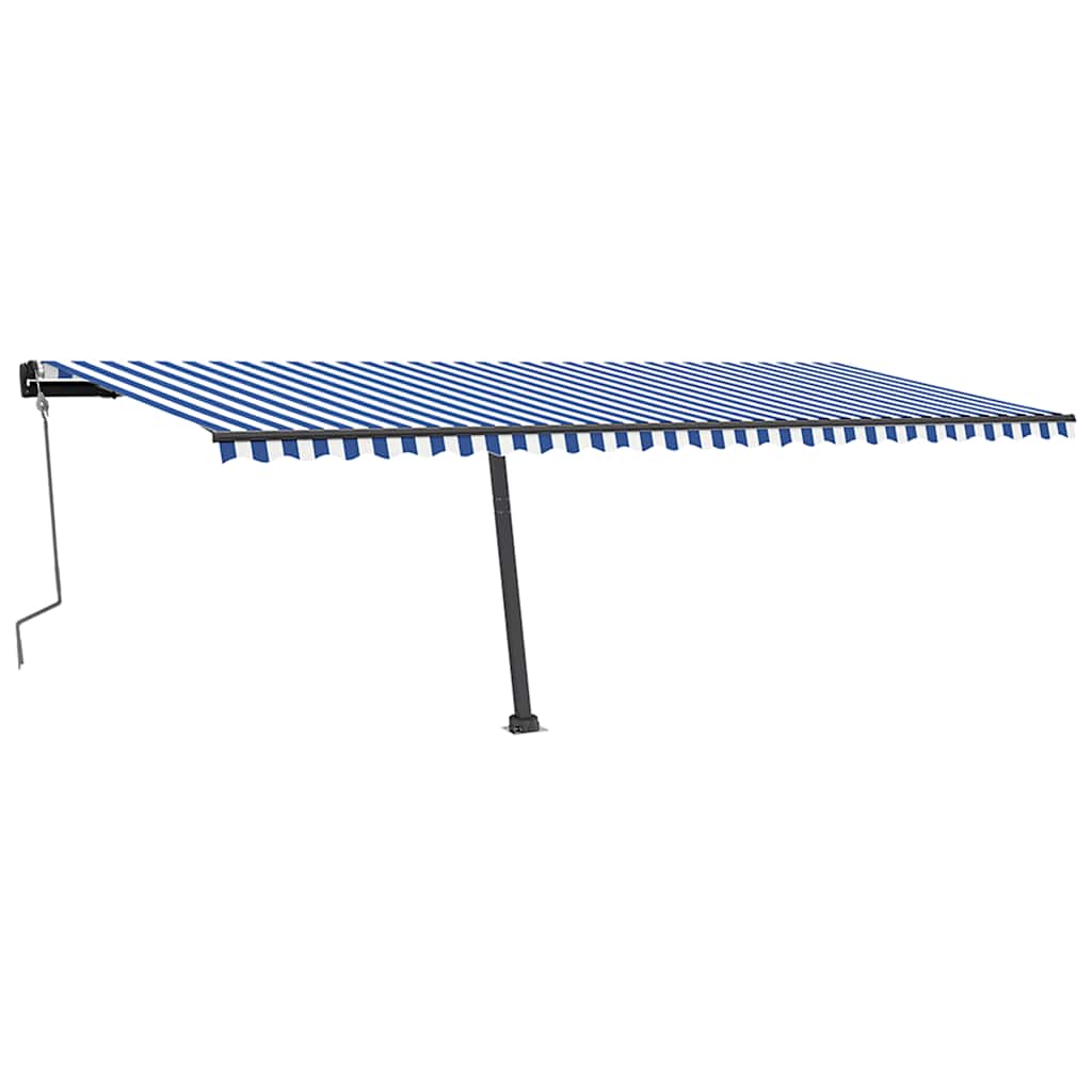 Tenda da Sole Autoportante Manuale 600x350 cm Blu Bianca - homemem39