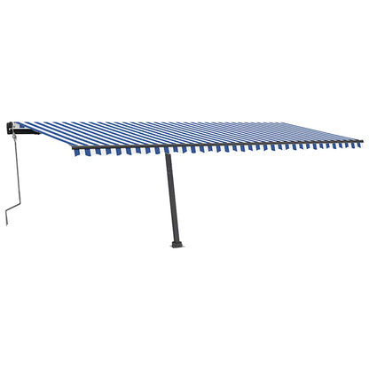 Tenda da Sole Autoportante Manuale 600x350 cm Blu Bianca - homemem39