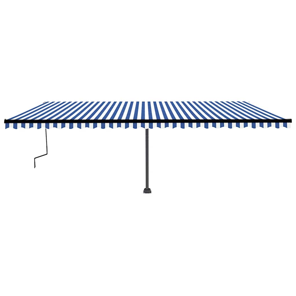 Tenda da Sole Autoportante Manuale 600x350 cm Blu Bianca - homemem39