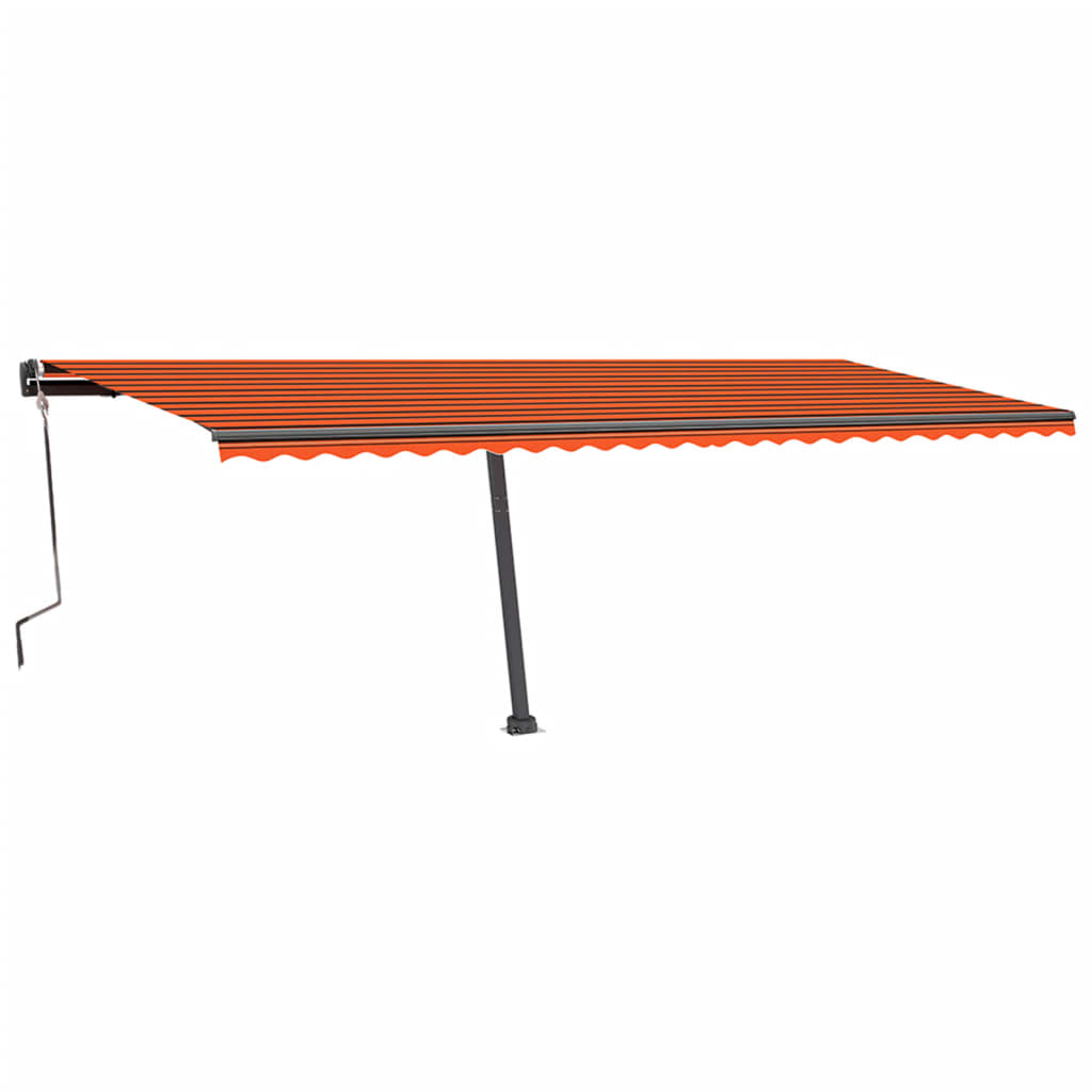 Tenda da Sole Retrattile Manuale LED 600x350 cm Arancio Marrone