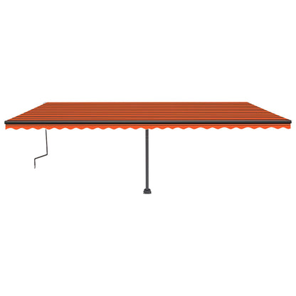 Tenda da Sole Retrattile Manuale LED 600x350 cm Arancio Marrone