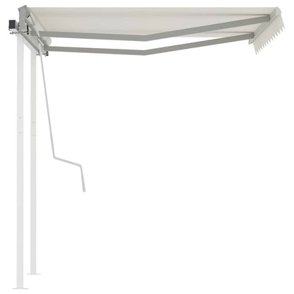 Tenda da Sole Retrattile Manuale con Pali 3x2,5 m Crema | homemem39