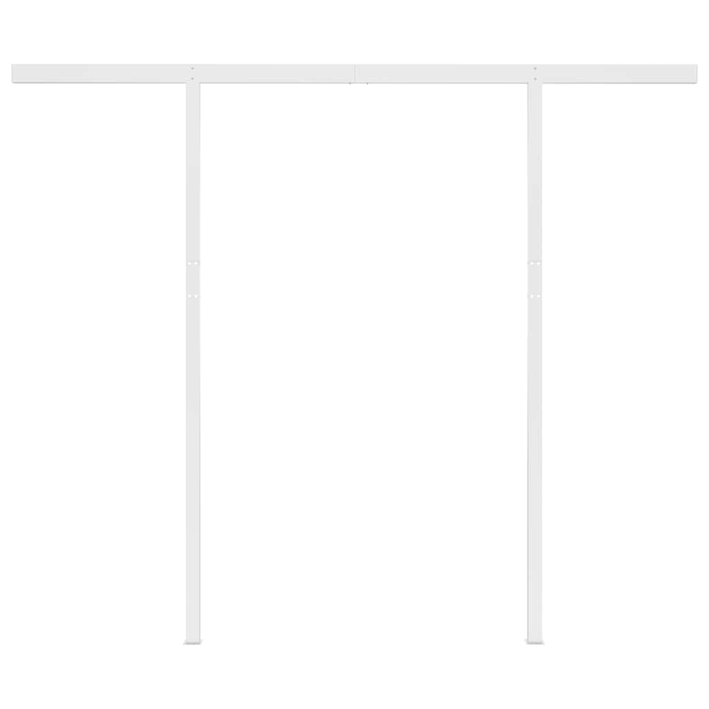 Tenda da Sole Retrattile Manuale con Pali 3x2,5 m Crema