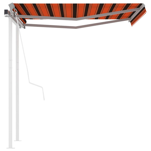 Tenda da Sole Retrattile Automatica Pali 3x2,5m Arancio Marrone - homemem39