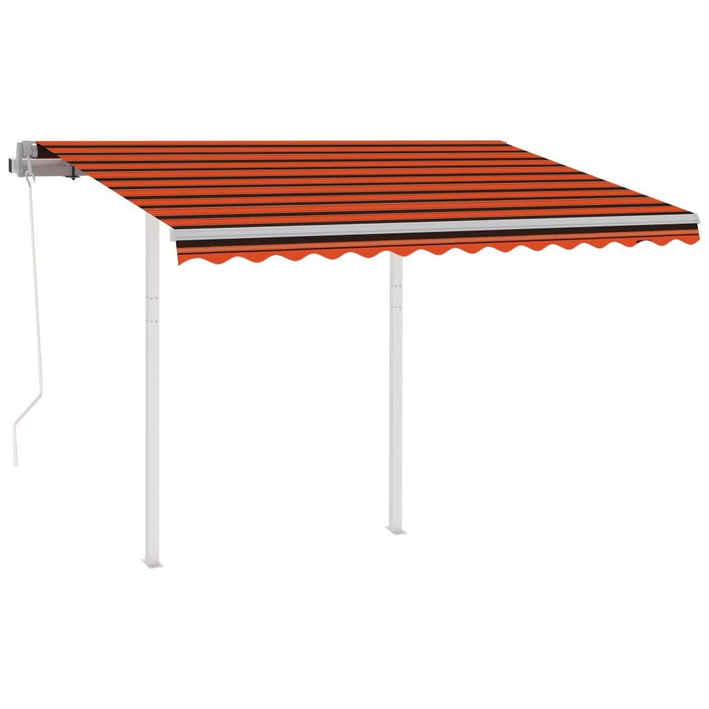 Tenda da Sole Retrattile Automatica Pali 3x2,5m Arancio Marrone - homemem39