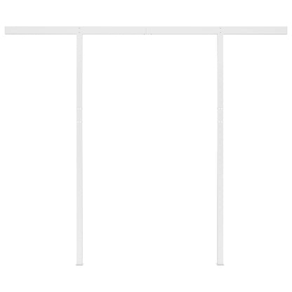 Tenda da Sole Retrattile Manuale e Pali 3,5x2,5m Gialla Bianca - homemem39