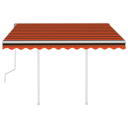 Tenda Retrattile Manuale con Pali 3,5x2,5m Arancio e Marrone - homemem39