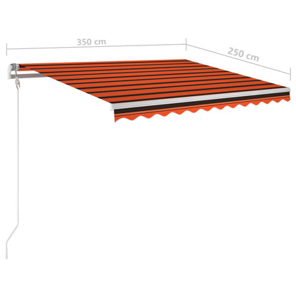 Tenda Retrattile Manuale con Pali 3,5x2,5m Arancio e Marrone - homemem39