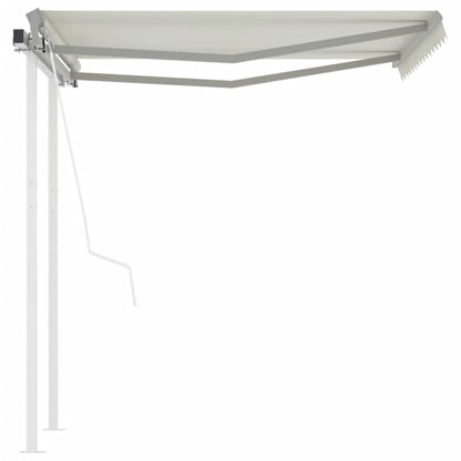 Tenda da Sole Retrattile Automatica con Pali 3,5x2,5 m Crema - homemem39