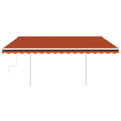 Tenda da Sole Retrattile Manuale con Pali 4x3m Arancio Marrone - homemem39