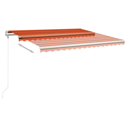 Tenda da Sole Retrattile Manuale con Pali 4x3m Arancio Marrone - homemem39