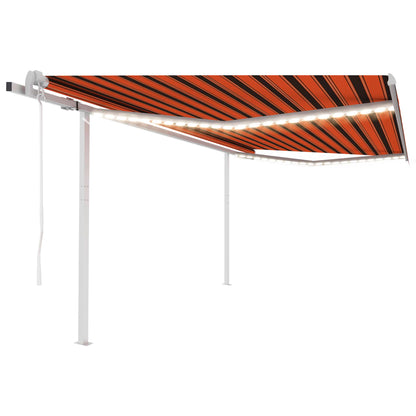 Tenda Automatica Sensore Vento e LED 4,5x3 m Arancio e Marrone